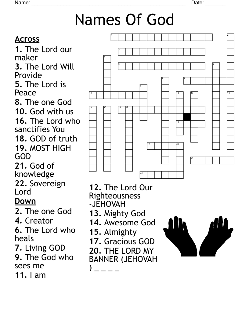 Names Of God Worksheet WordMint