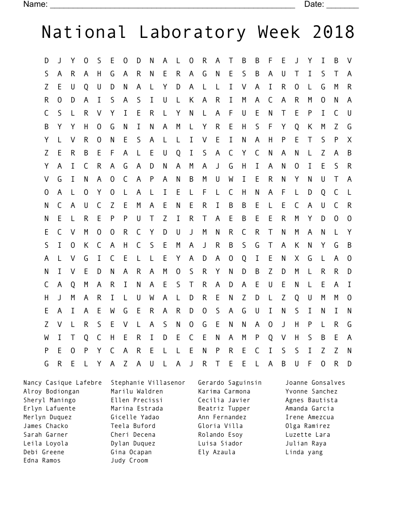 National Laboratory Week 2018