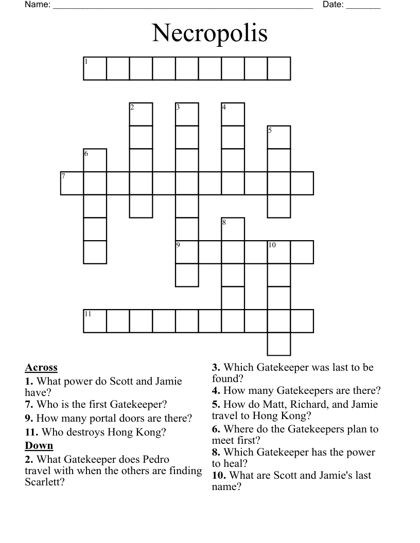 Necropolis Crossword