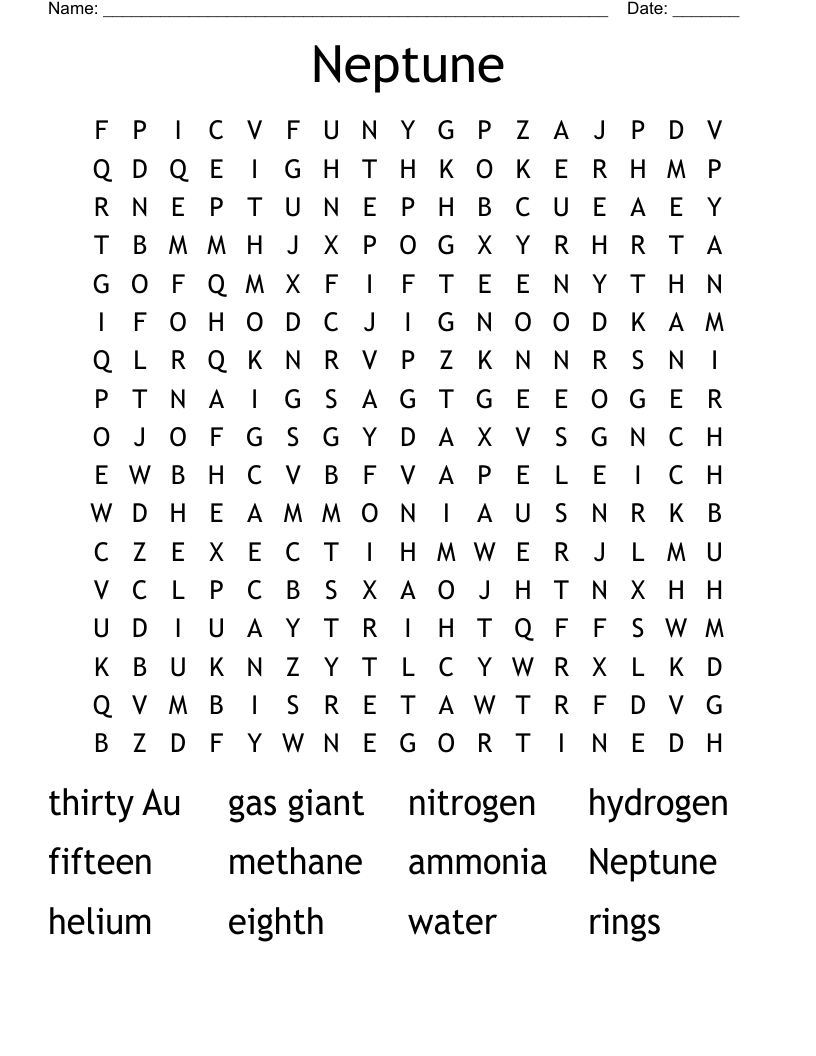 Neptune Word Search