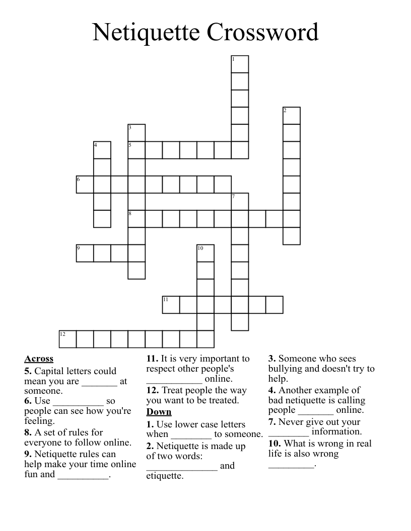 Netiquette Crossword