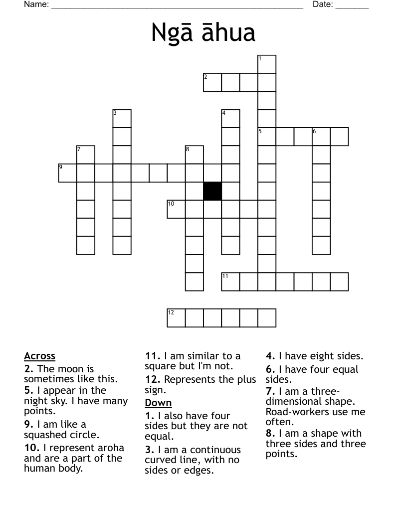 Ngā āhua Crossword