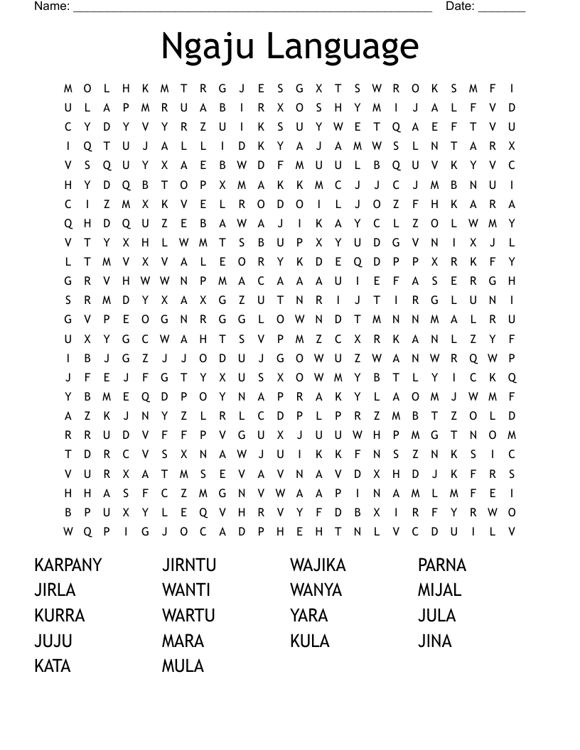 Ngaju Language Word Search
