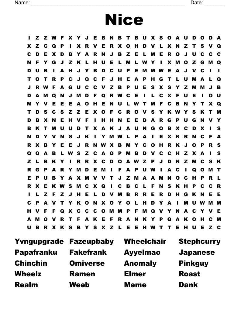 Nice Word Search - WordMint
