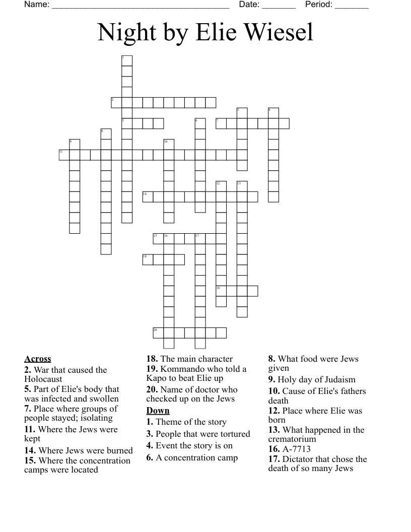Elie Night Crossword WordMint