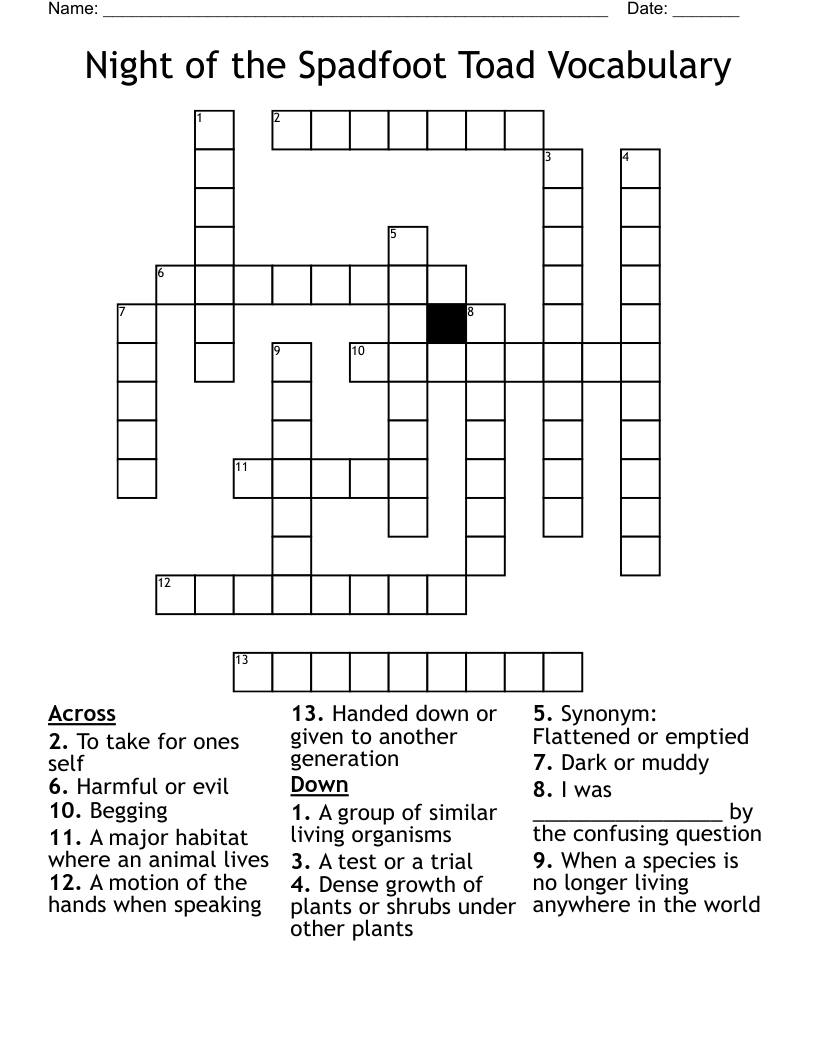 night-of-the-spadfoot-toad-vocabulary-crossword-wordmint