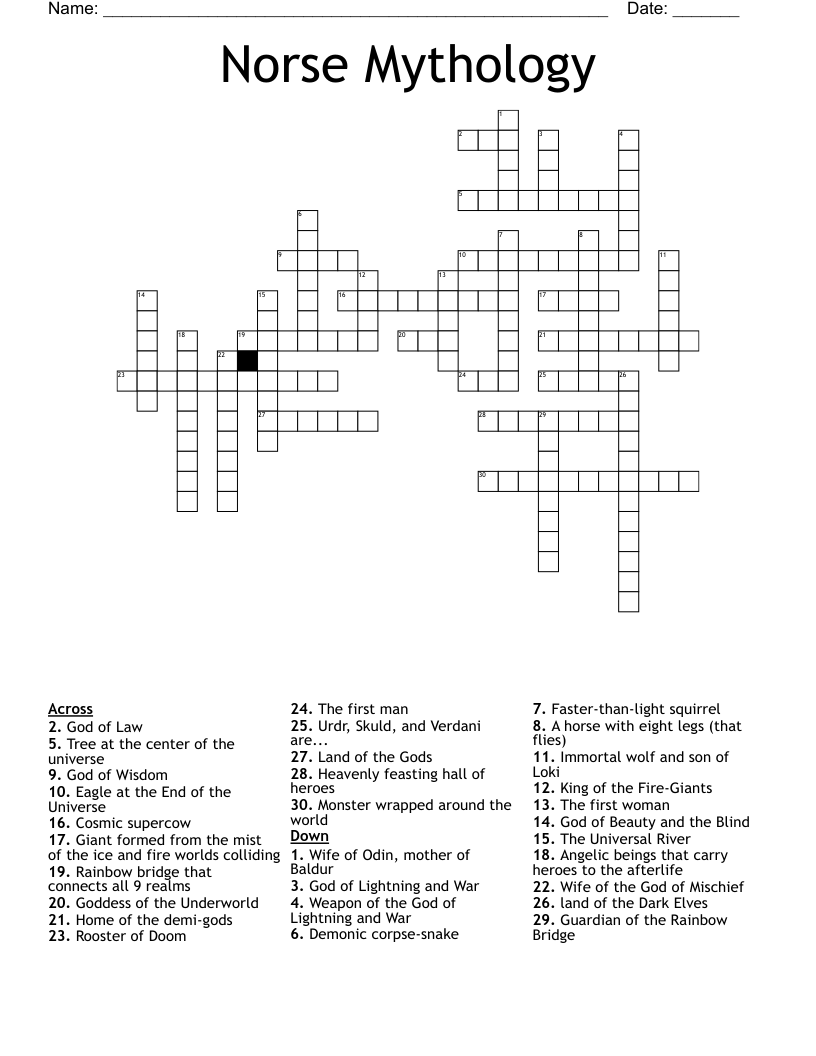 Crossword Norse God