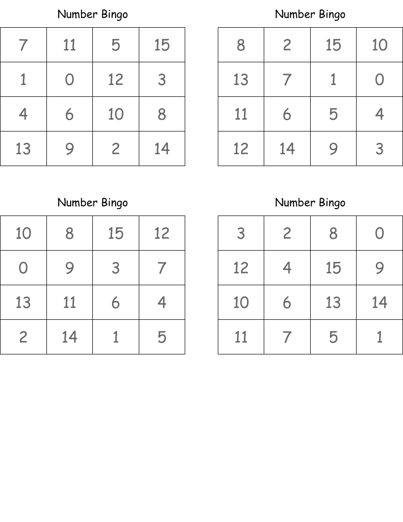 Number Bingo