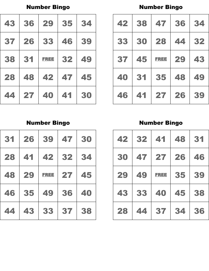Number Bingo WordMint