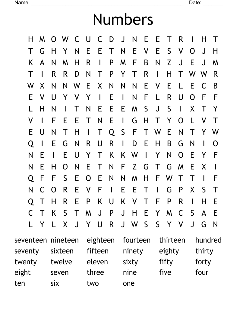 Numbers In Words 1 To 100 Worksheet