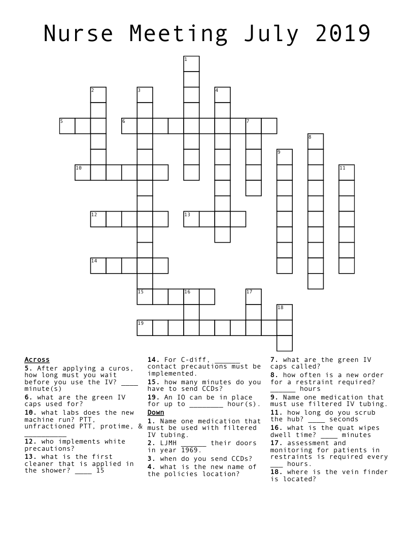 Nurse Meeting July 2019