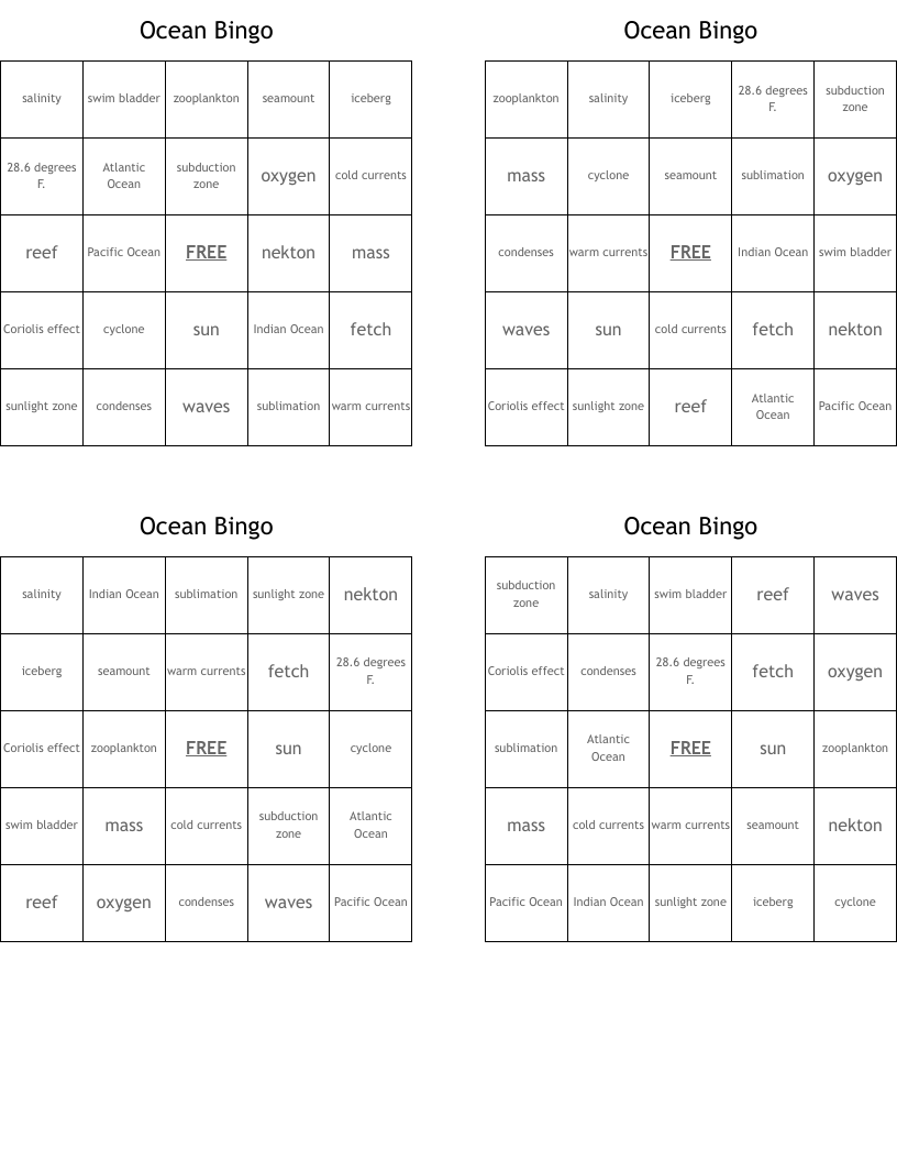 Ocean Bingo