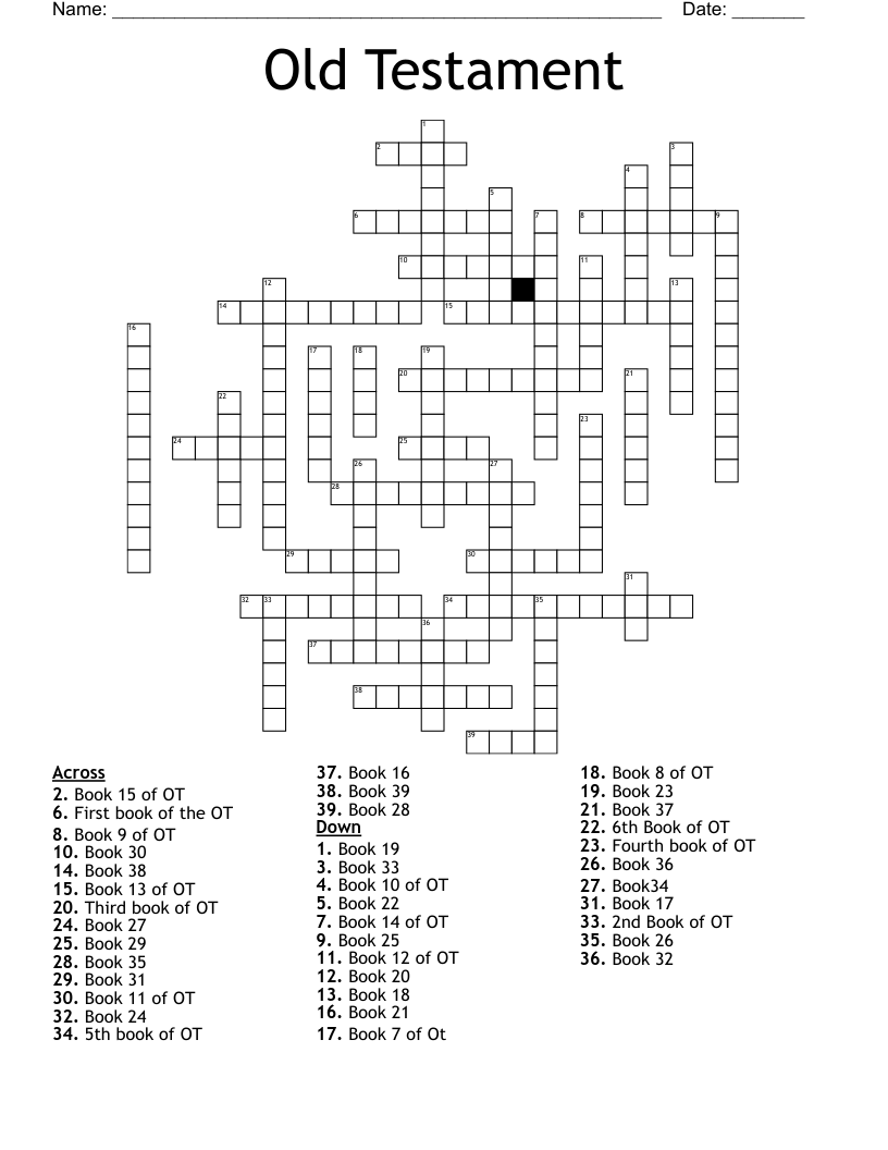 Old Testament Crossword WordMint