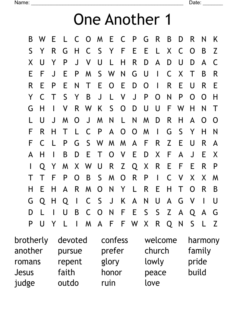 One Another 1 Word Search