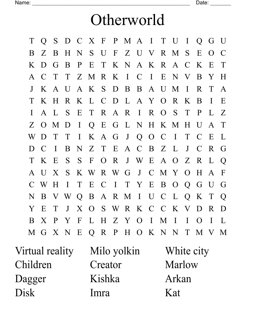 Otherworld Word Search