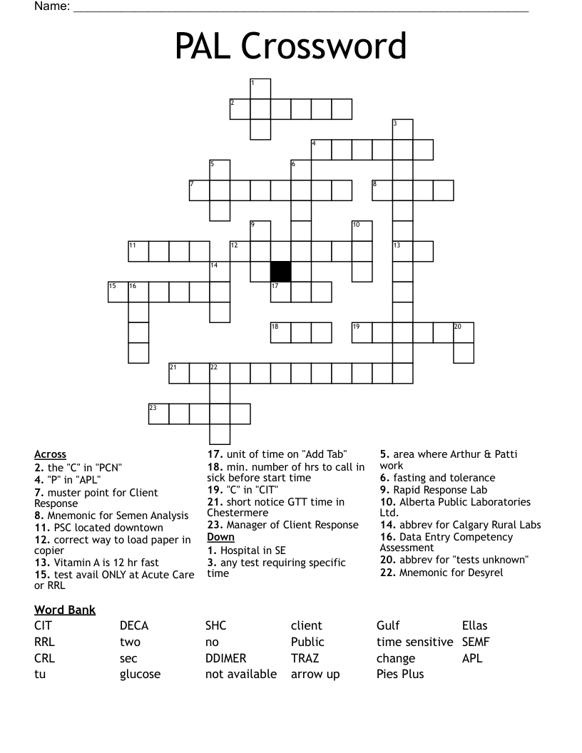 PAL Crossword WordMint