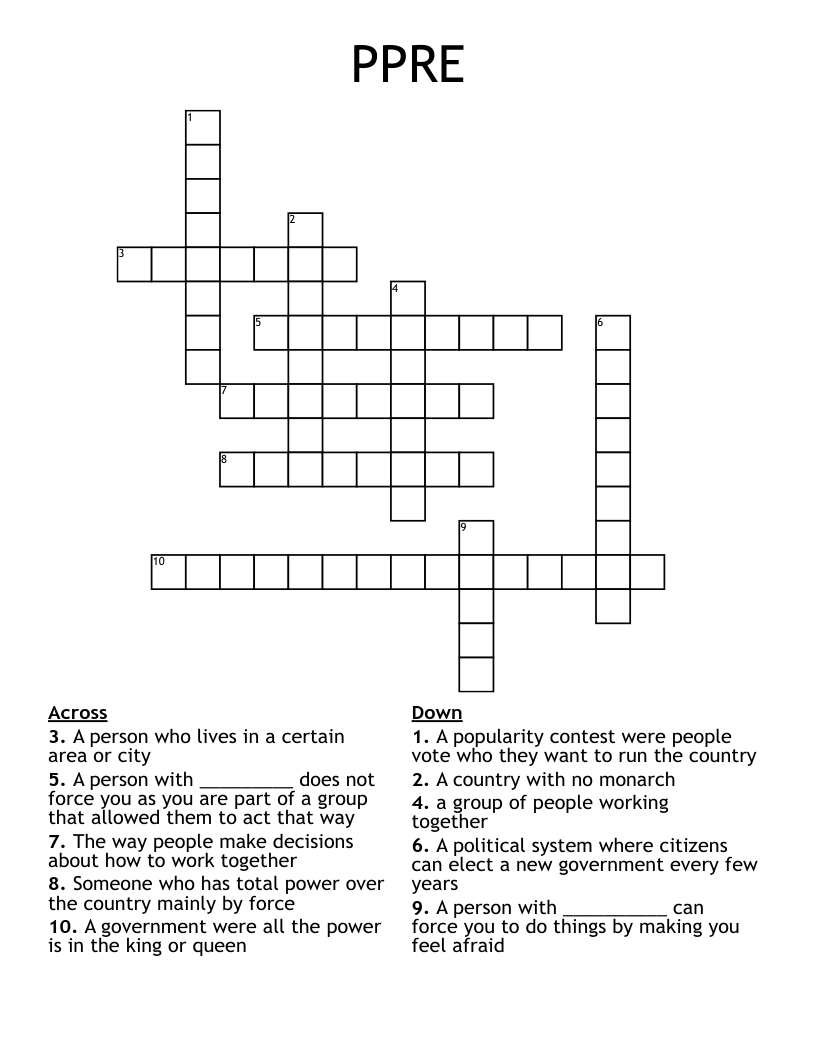 PPRE Crossword