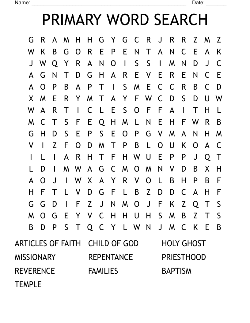 PRIMARY WORD SEARCH