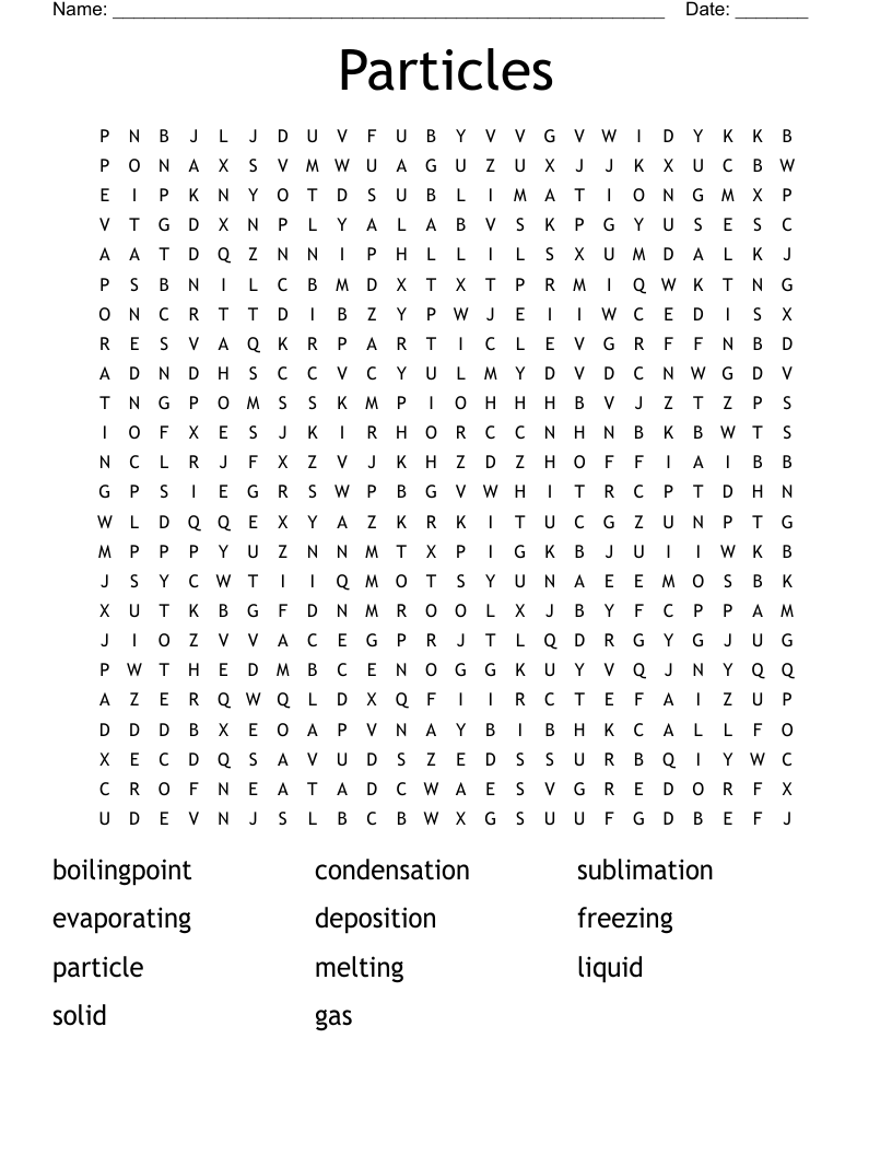 Particles Word Search