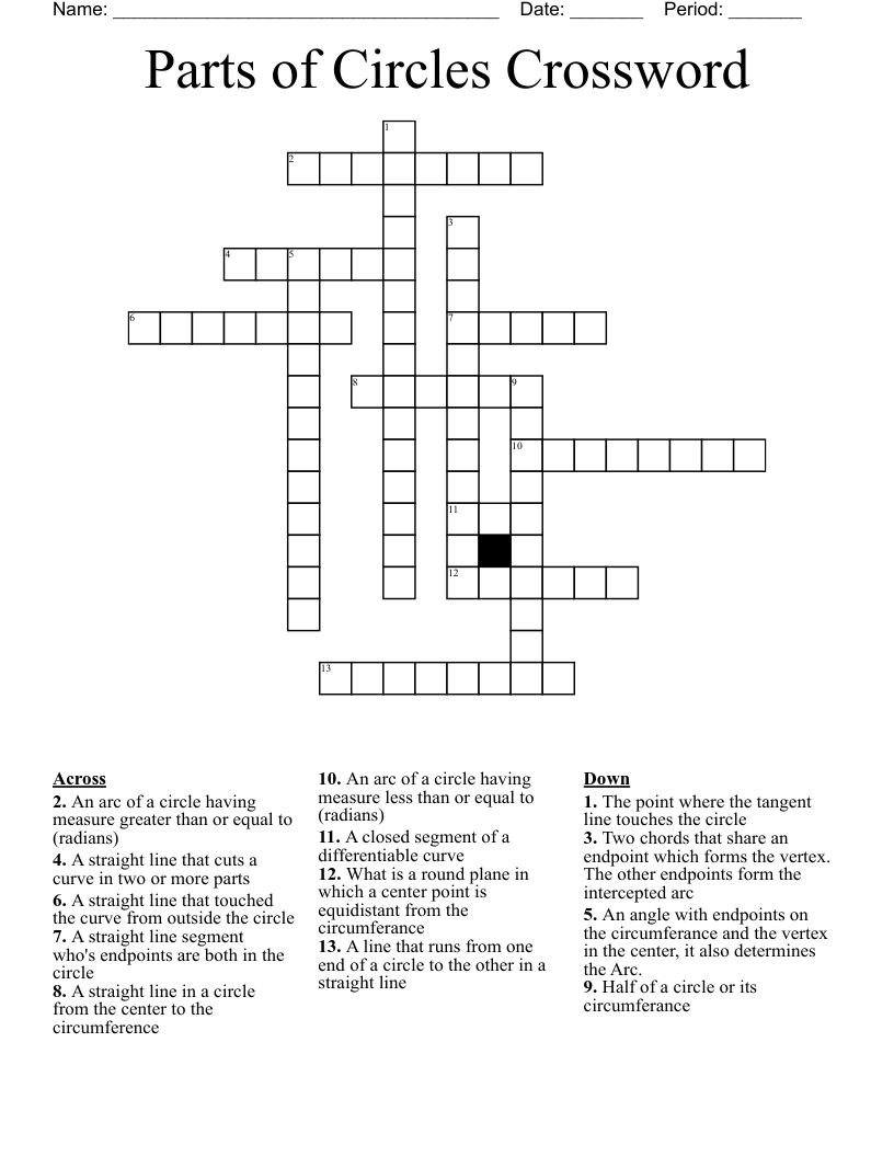 Circle Size Crossword Puzzle Clue Mesterfokon