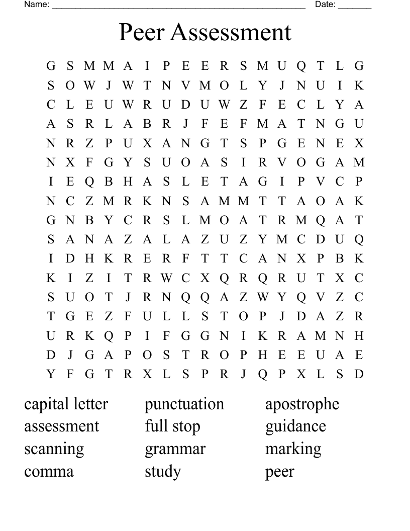 Peer Assessment  Word Search