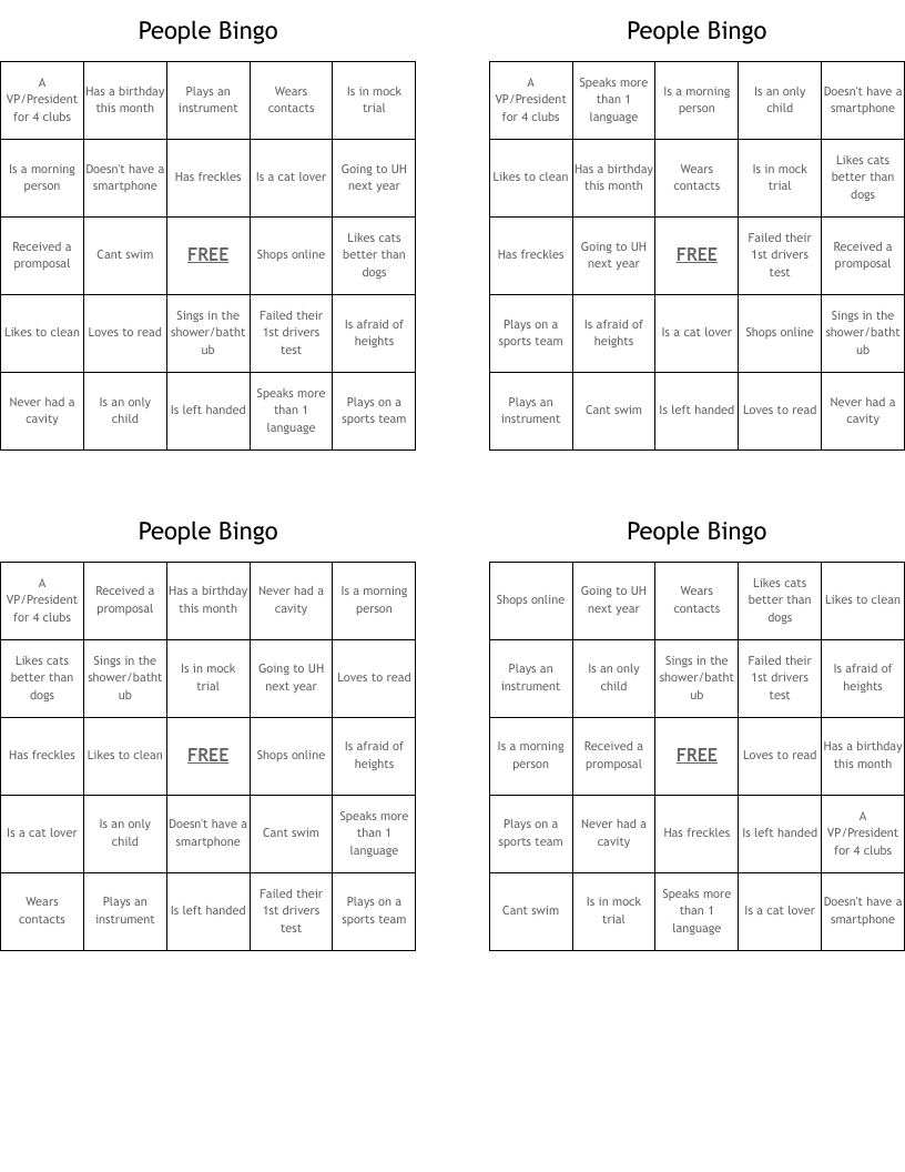 People Bingo