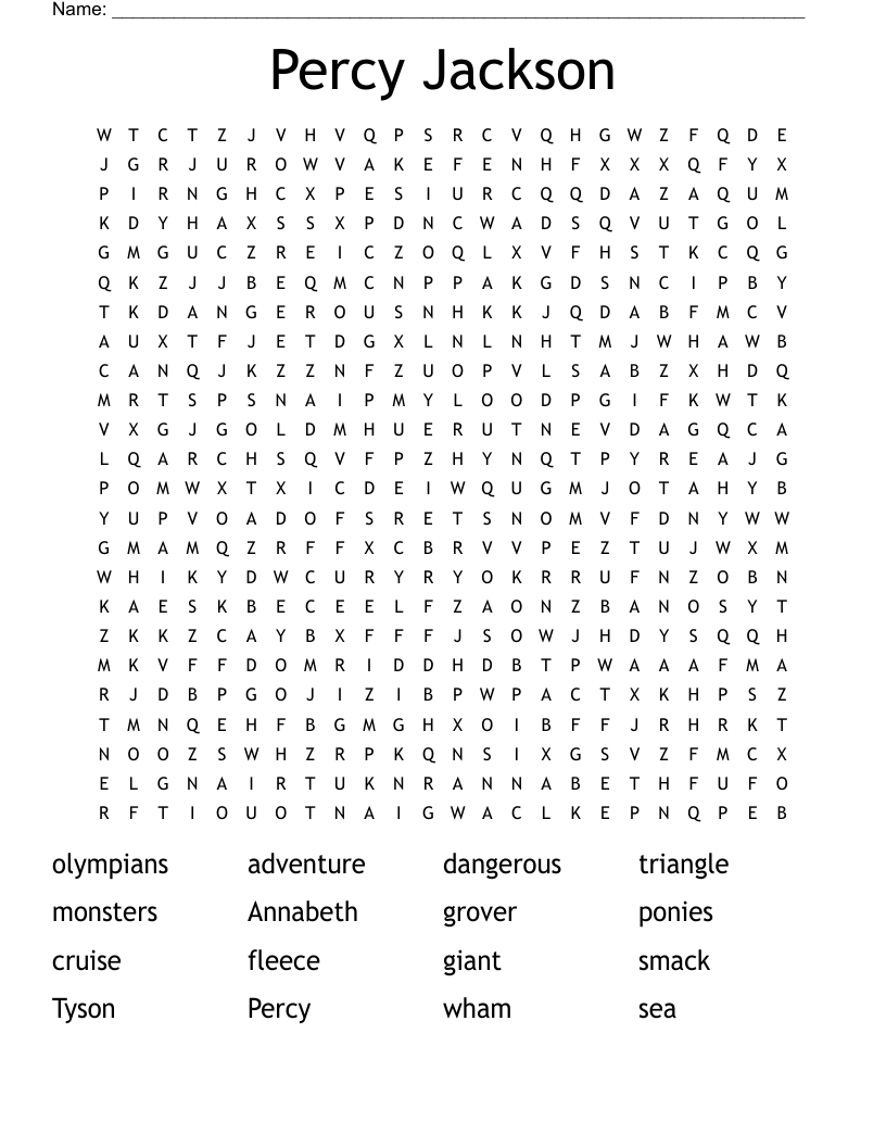 Percy Jackson Word Search