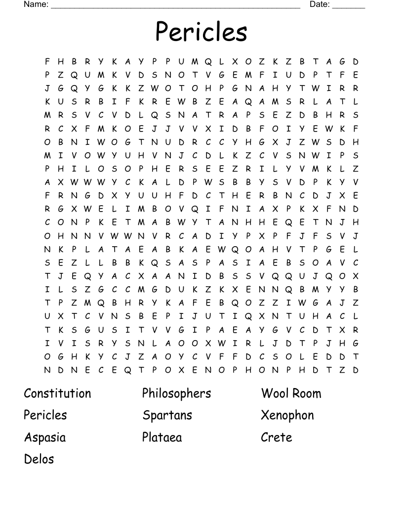 Pericles Word Search