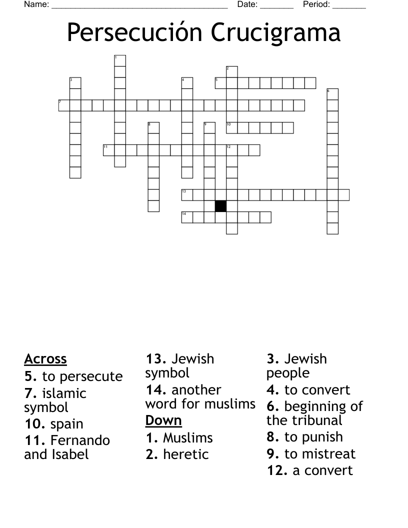 Persecución Crucigrama Crossword