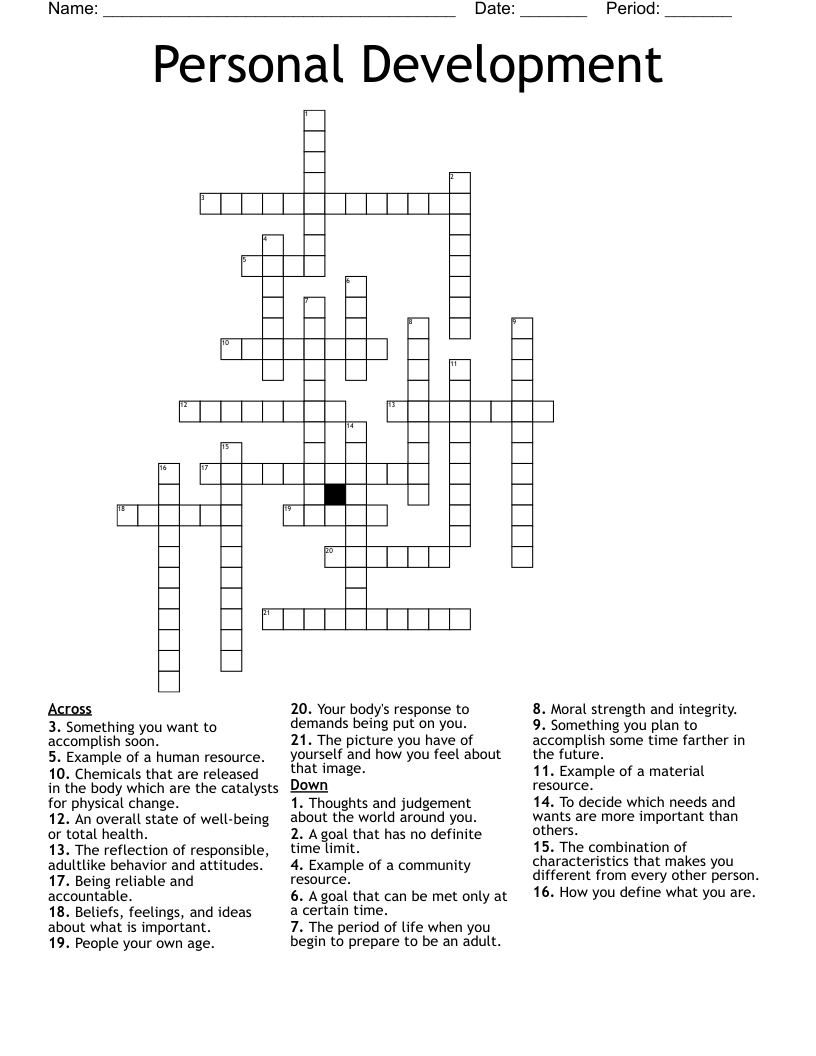 Characteristics Of Life Crossword Puzzle Answers
