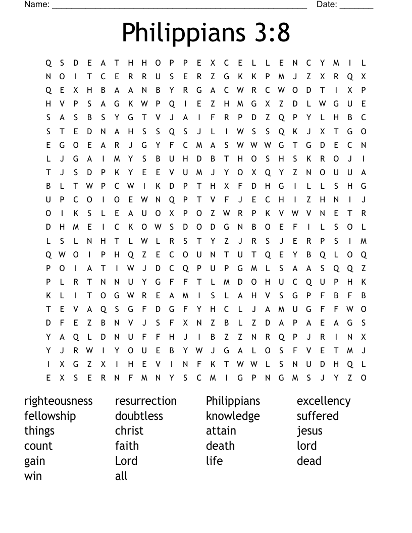 Philippians 3:8 Word Search