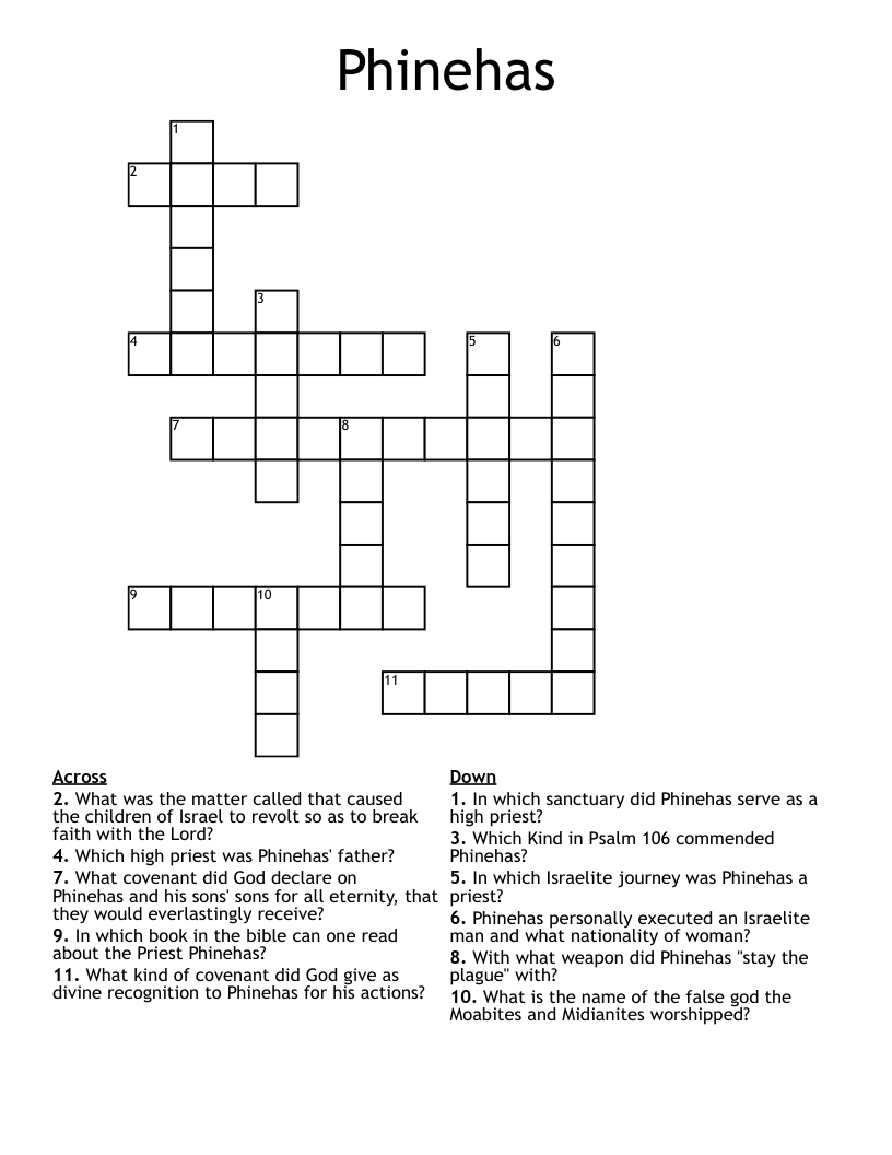 Phinehas Crossword