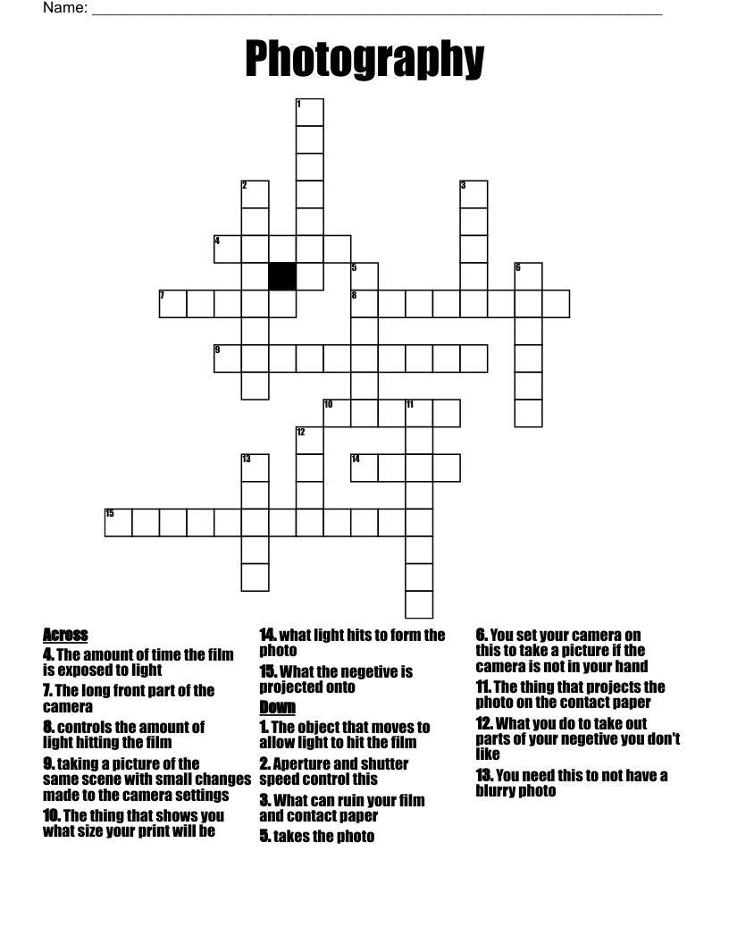 Photography Puzzles WordMint