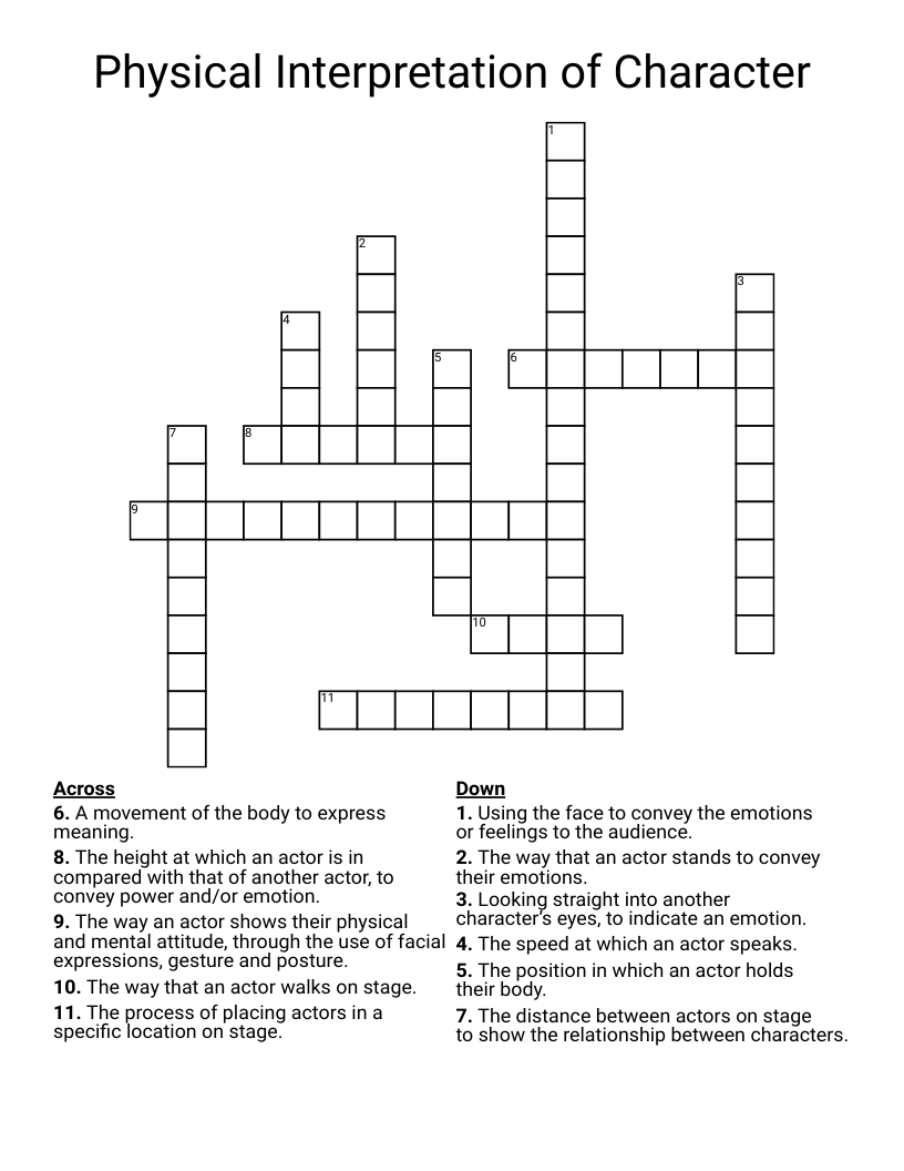 Physical Interpretation of Character Crossword