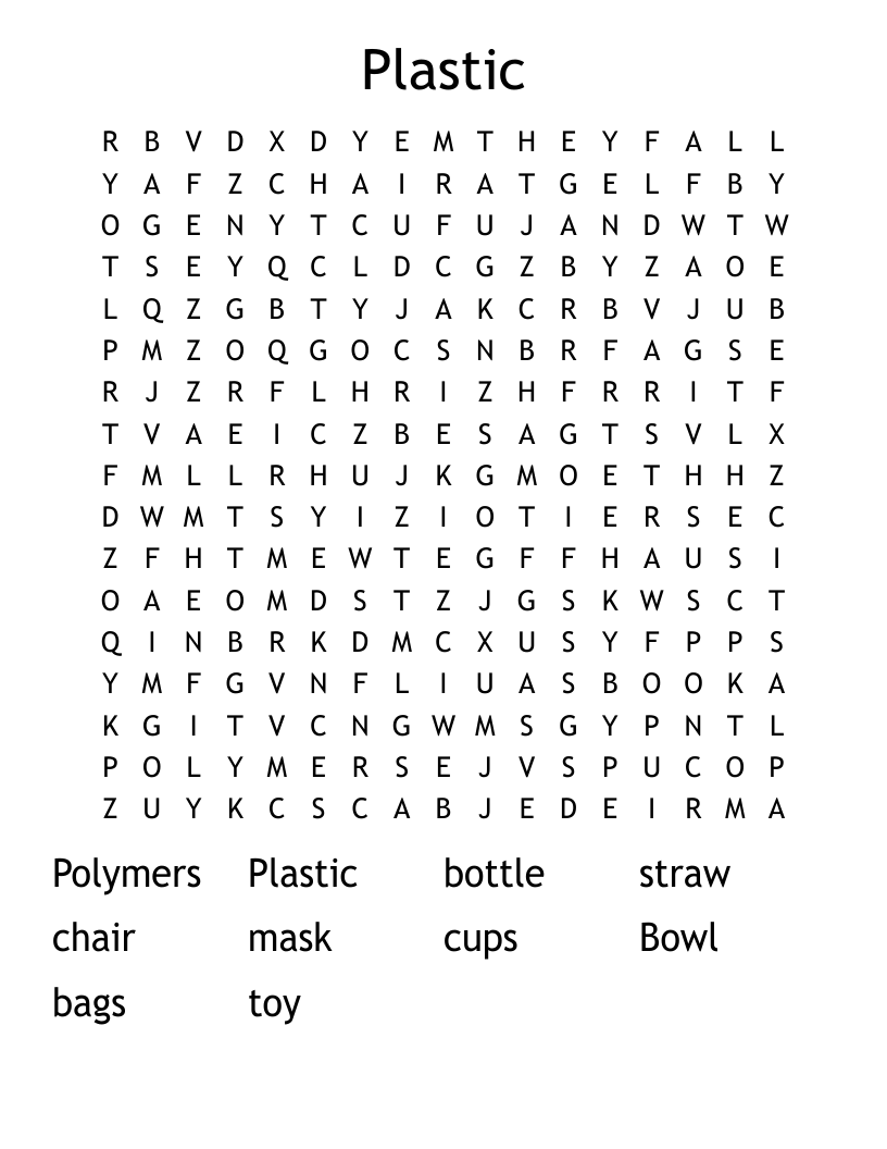 Plastic Word Search