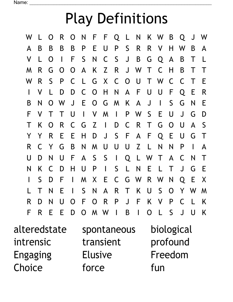 Play Definitions Word Search