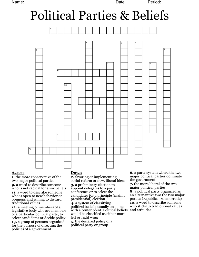 Similar To Political Parties Word Search WordMint