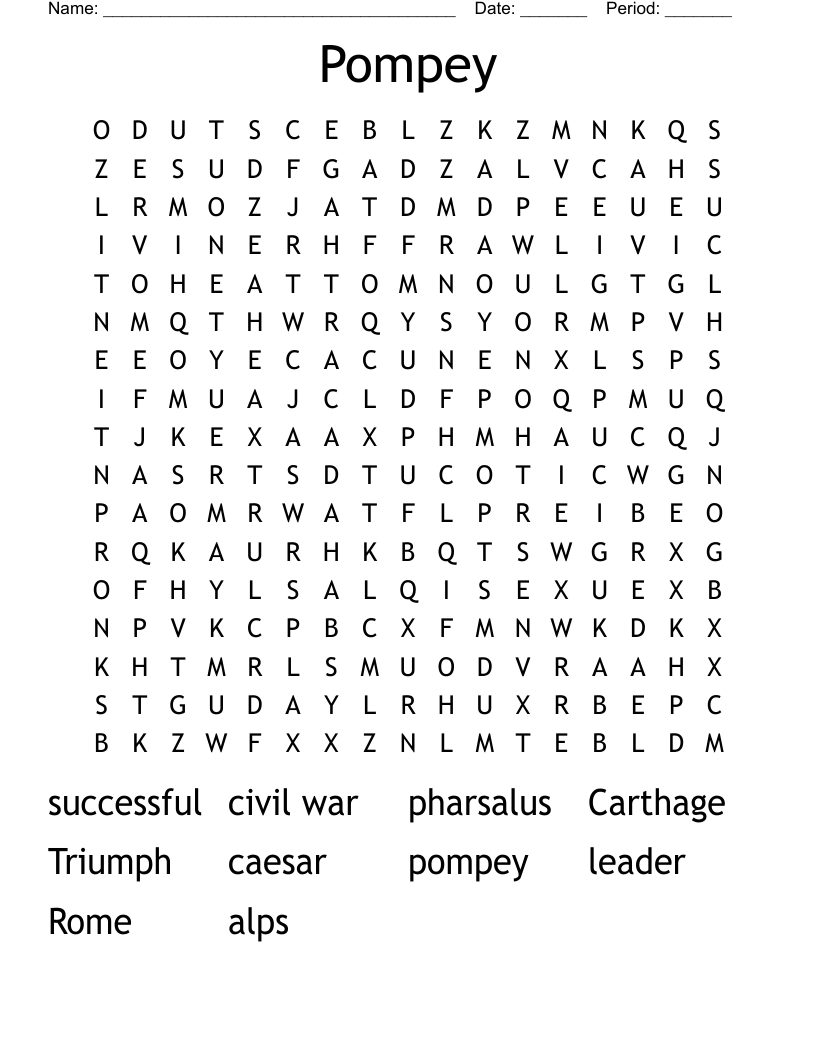 Pompey Word Search