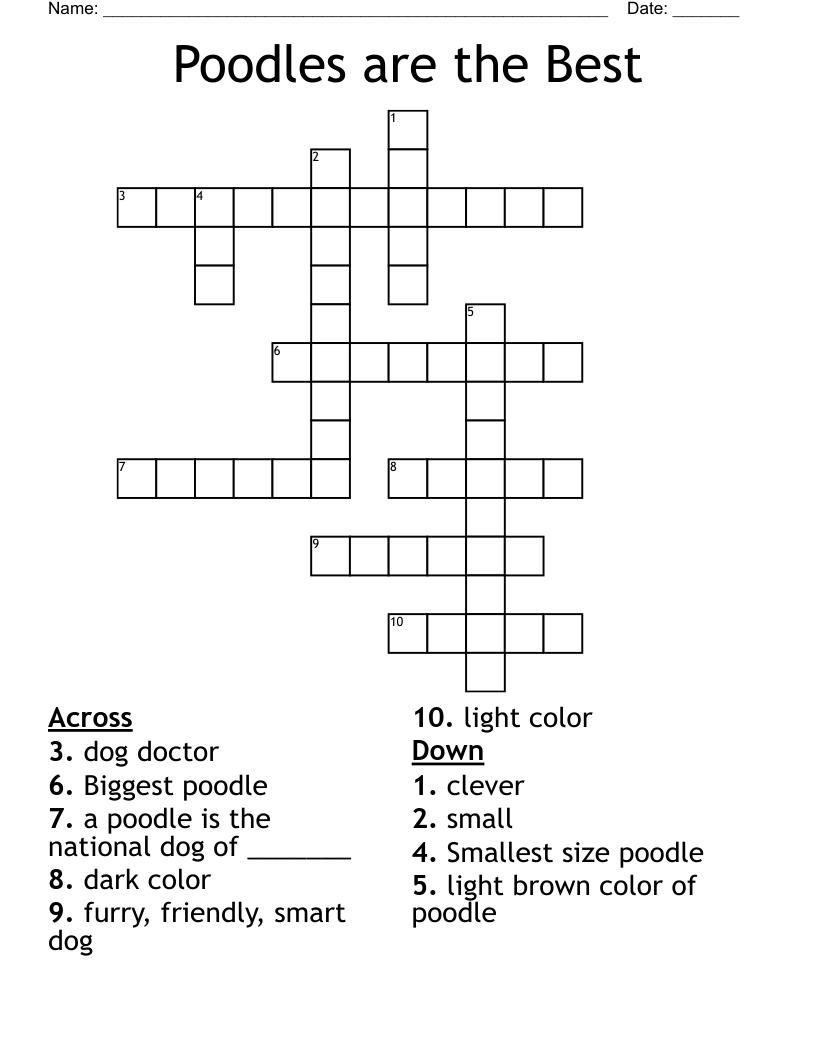 Poodles are the Best Crossword