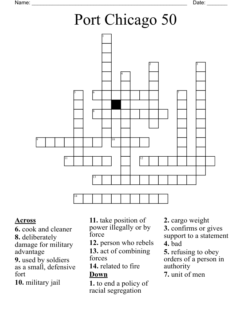 Port Chicago 50 Crossword