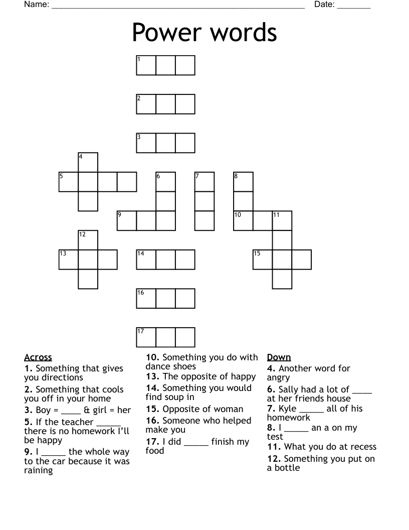 Power words Crossword