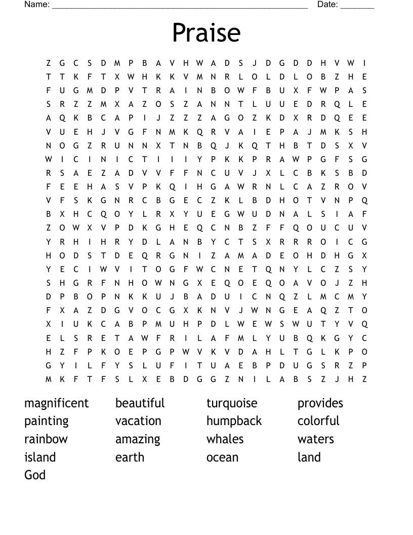 Praise Word Search