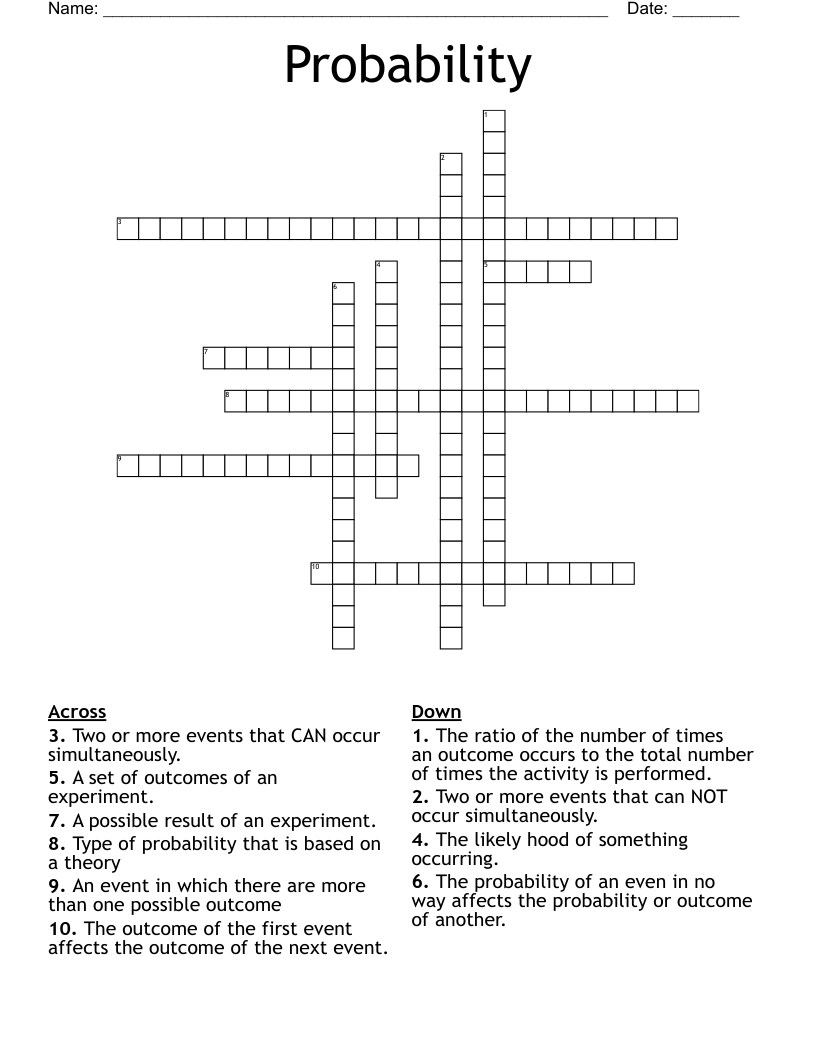 Probability Crossword WordMint