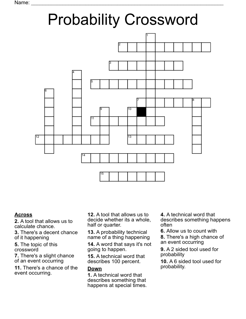 Probability Crossword WordMint
