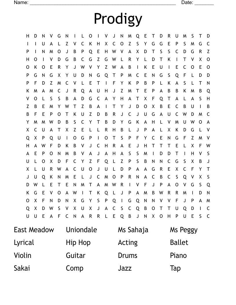 Prodigy Word Search