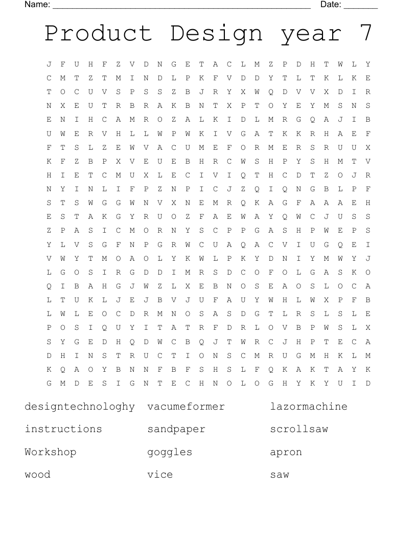product-design-year-7-word-search-wordmint