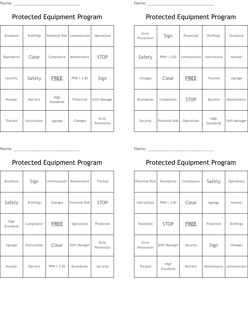 Protected Equipment Program