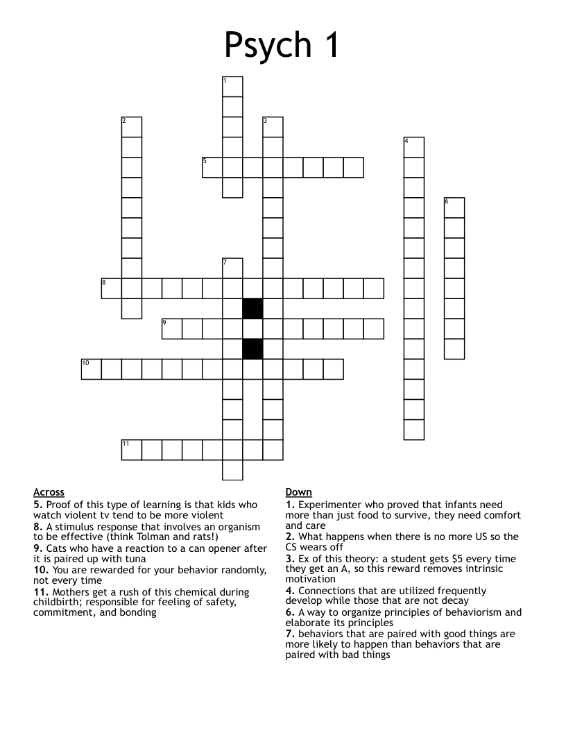 Psych 1 Crossword