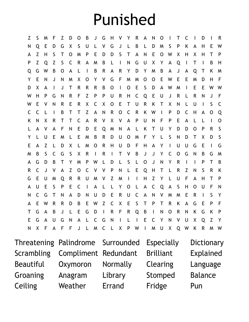 Punished Word Search