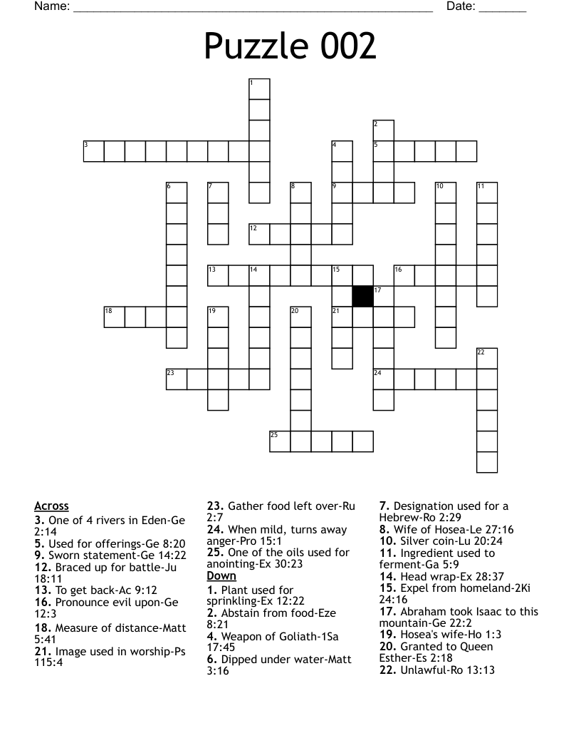 Puzzle 002 Crossword